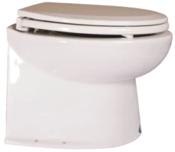 Jabsco Elektrische Yachttoilette Deluxe Flush 17" 24 Volt Frischwasserspülung Gerade Rückwand